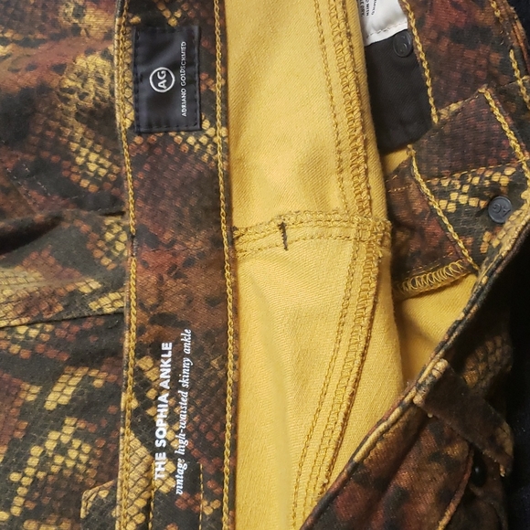 AG Adriano Goldschmied Sophia Ankle Jeans Skinny High Rise Waisted Snakeskin - Picture 3 of 4